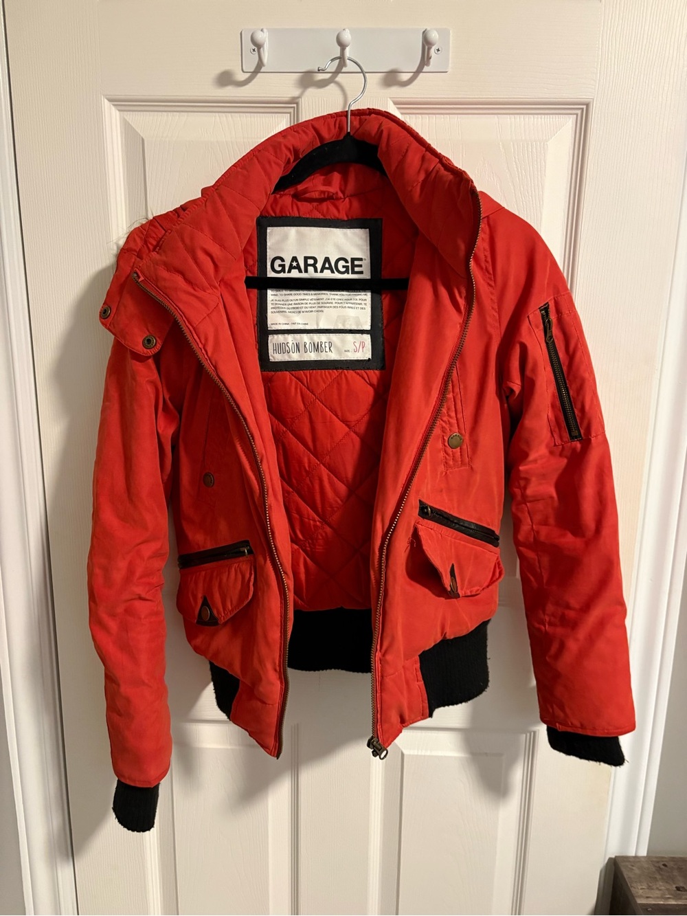 Garage Women’s Bomber Jacket - Orange with Black Trim